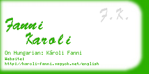 fanni karoli business card