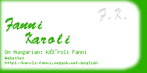 fanni karoli business card